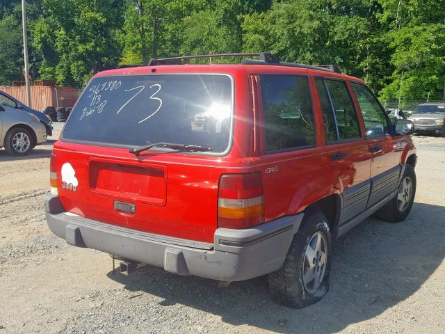 1J4GZ58SXSC770239 - 1995 JEEP GRAND CHER RED photo 4