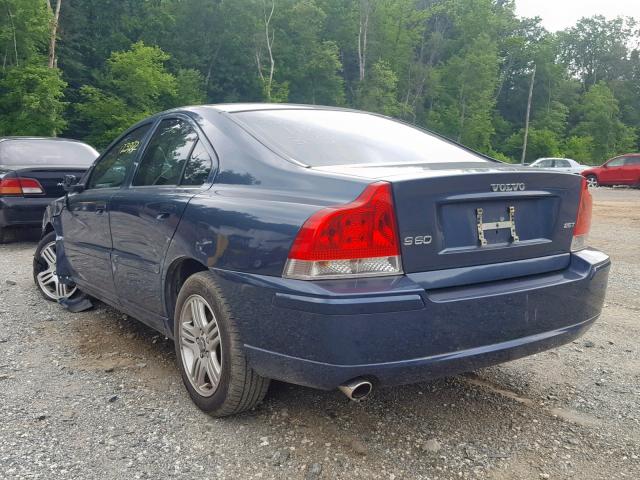 YV1RS592972617084 - 2007 VOLVO S60 2.5T BLUE photo 3