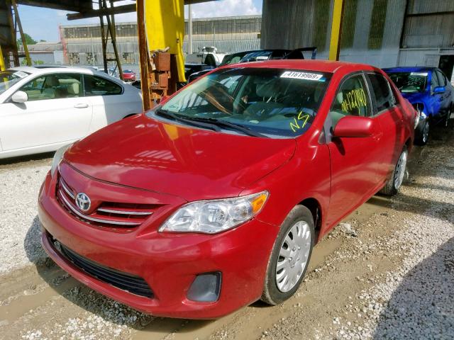 2T1BU4EE4DC985150 - 2013 TOYOTA COROLLA BA RED photo 2