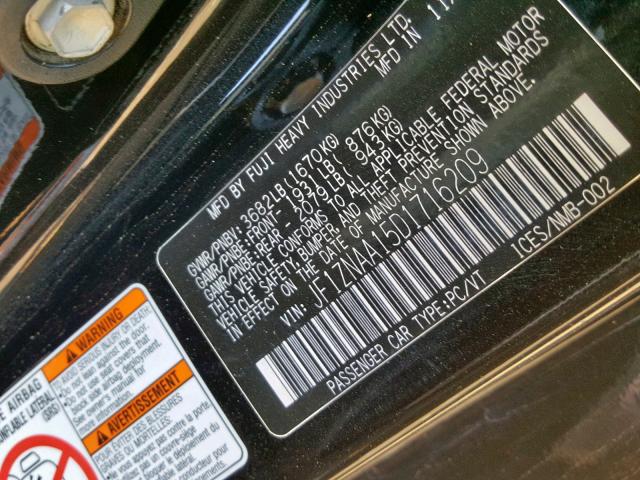 JF1ZNAA15D1716209 - 2013 TOYOTA SCION FR-S BLACK photo 10