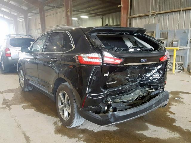 2FMPK3J94KBB11820 - 2019 FORD EDGE SEL BLACK photo 3