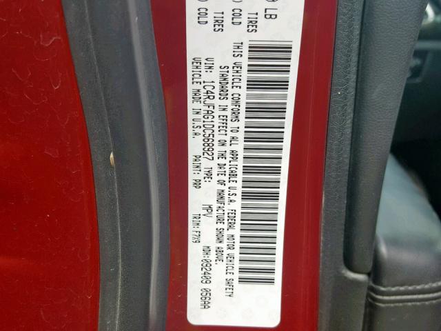 1C4RJFAG1DC568927 - 2013 JEEP GRAND CHER RED photo 10