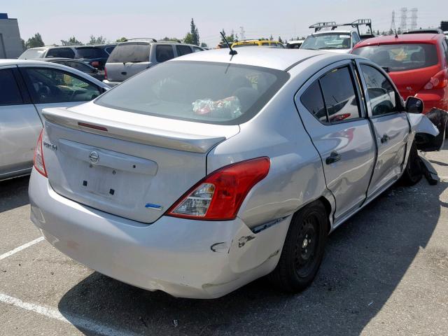 3N1CN7AP1EL821642 - 2014 NISSAN VERSA SILVER photo 4