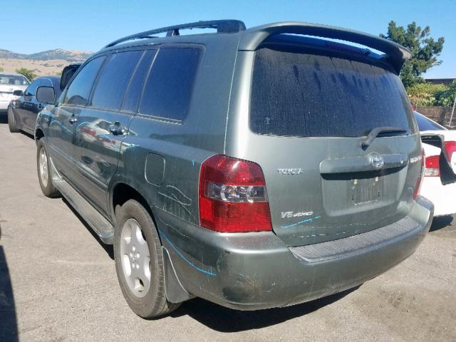 JTEEP21AX40045324 - 2004 TOYOTA HIGHLANDER GREEN photo 3