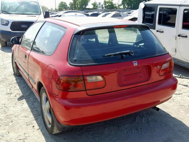 2HGEH2467SH506191 - 1995 HONDA CIVIC DX RED photo 3