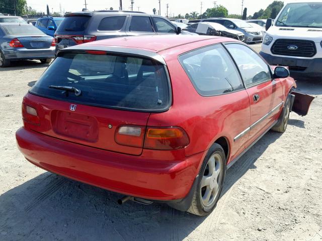 2HGEH2467SH506191 - 1995 HONDA CIVIC DX RED photo 4