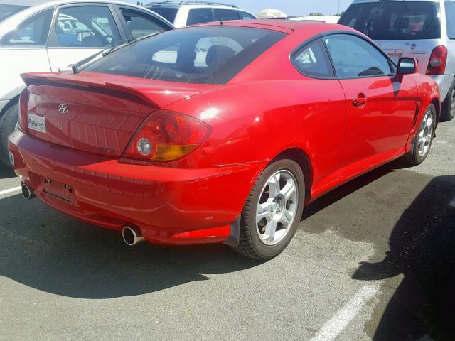 KMHHN65F83U059696 - 2003 HYUNDAI TIBURON RED photo 4