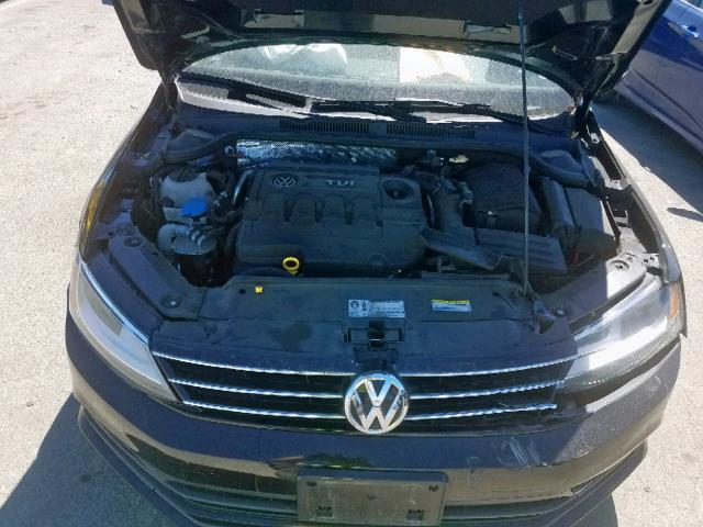 3VWLA7AJ8FM307512 - 2015 VOLKSWAGEN JETTA TDI BLACK photo 7