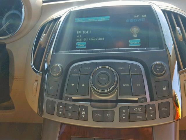 1G4GC5ER3CF322607 - 2012 BUICK LACROSSE WHITE photo 9