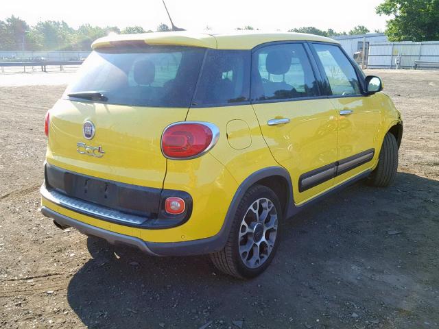 ZFBCFADH4EZ021649 - 2014 FIAT 500L TREKK YELLOW photo 4