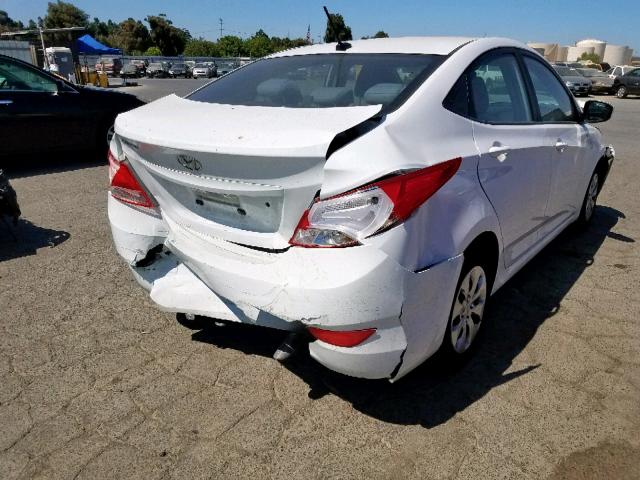 KMHCT4AE8GU090406 - 2016 HYUNDAI ACCENT SE WHITE photo 4