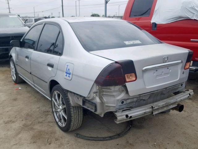 2HGES16142H578785 - 2002 HONDA CIVIC DX SILVER photo 3