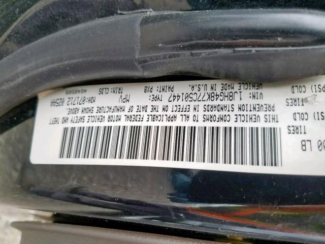 1J8HG48K77C501447 - 2007 JEEP COMMANDER BLACK photo 10