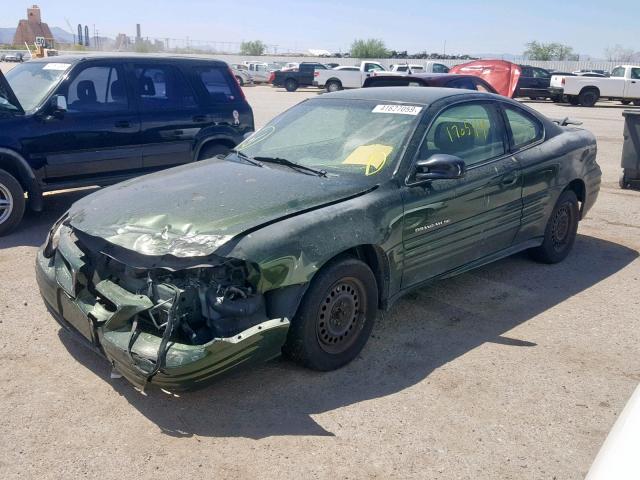 1G2NE12TXYM876684 - 2000 PONTIAC GRAND AM S GREEN photo 2