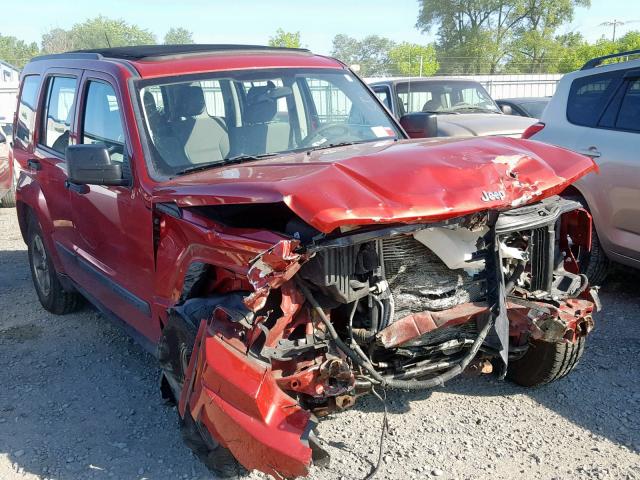1J8GN28K38W283299 - 2008 JEEP LIBERTY SP RED photo 1