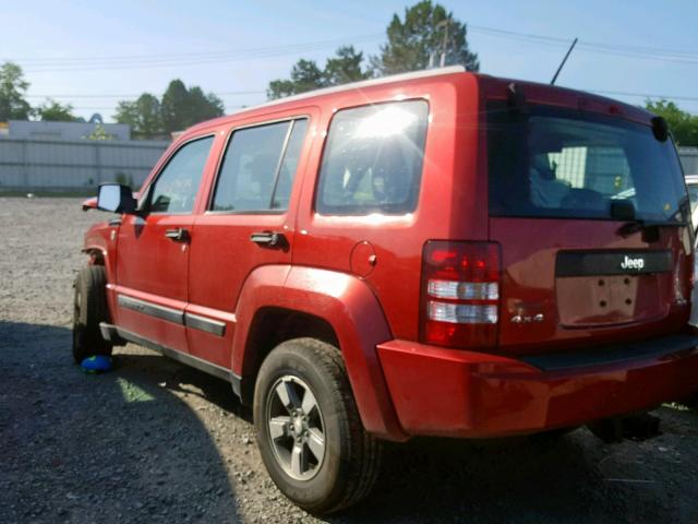 1J8GN28K38W283299 - 2008 JEEP LIBERTY SP RED photo 3