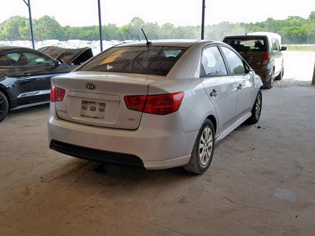 KNAFU4A25A5856529 - 2010 KIA FORTE EX SILVER photo 4