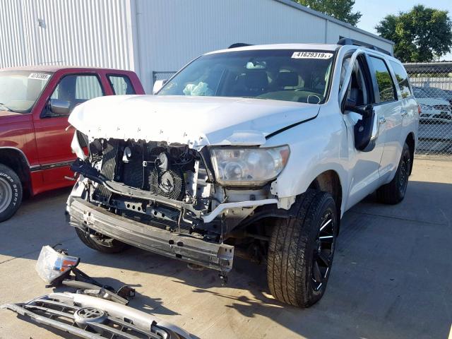 5TDBY67A38S004491 - 2008 TOYOTA SEQUOIA PL WHITE photo 2