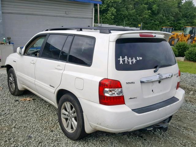 JTEEW21A860018130 - 2006 TOYOTA HIGHLANDER WHITE photo 3