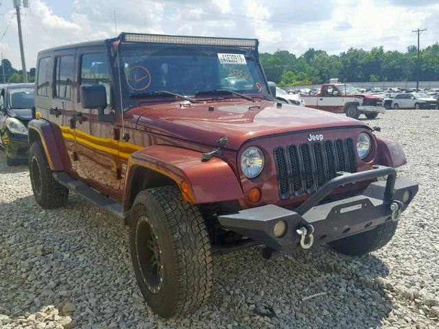 1J4GA59167L195156 - 2007 JEEP WRANGLER S MAROON photo 1