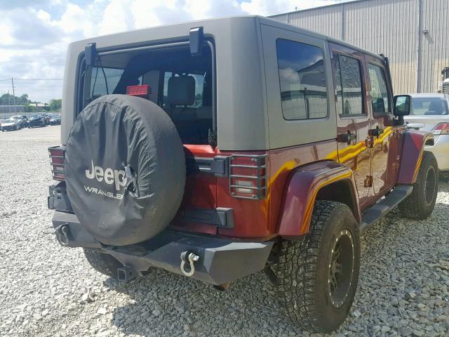 1J4GA59167L195156 - 2007 JEEP WRANGLER S MAROON photo 4