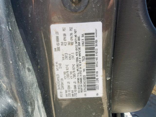 3D7KU28D34G183529 - 2004 DODGE RAM 2500 S ნაცრისფერი ფოტო 10