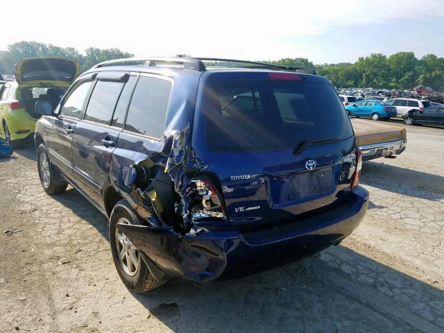 JTEEP21A940060901 - 2004 TOYOTA HIGHLANDER BLUE photo 3