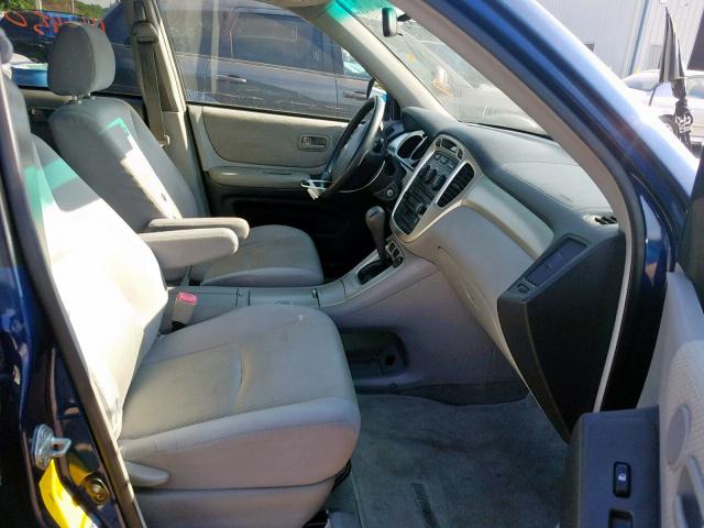 JTEEP21A940060901 - 2004 TOYOTA HIGHLANDER BLUE photo 5