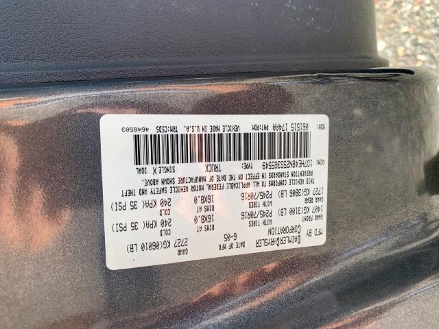 1D7HE48N25S365549 - 2005 DODGE DAKOTA QUA GRAY photo 10