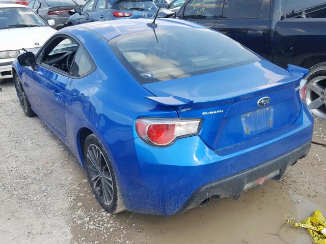 JF1ZCAC12D2608319 - 2013 SUBARU BRZ 2.0 LI BLUE photo 3