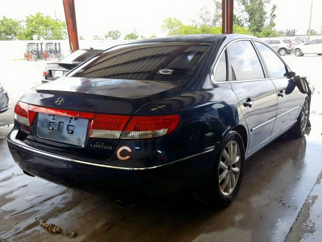 KMHFC46F86A134368 - 2006 HYUNDAI AZERA SE BLUE photo 4