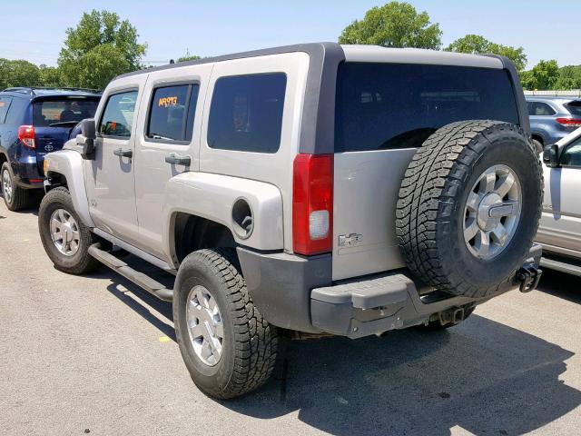 5GTDN13E978239020 - 2007 HUMMER H3 GRAY photo 3