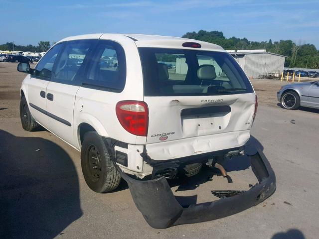 1D4GP25BX3B122876 - 2003 DODGE CARAVAN SE WHITE photo 3