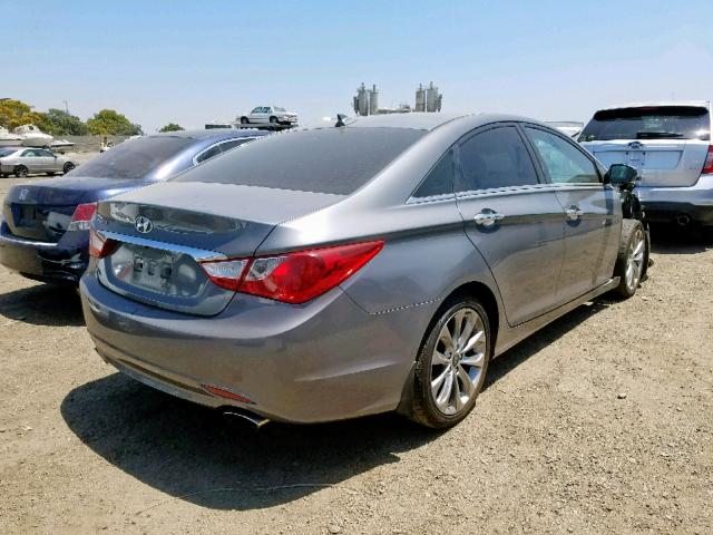 5NPEC4AC2DH759982 - 2013 HYUNDAI SONATA SE GRAY photo 4