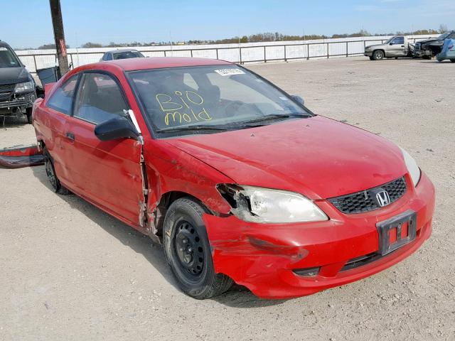 1HGEM21125L069552 - 2005 HONDA CIVIC DX V RED photo 1