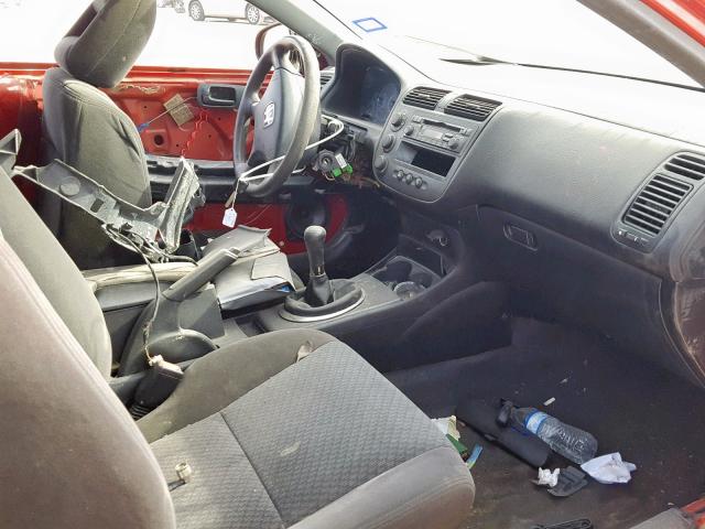 1HGEM21125L069552 - 2005 HONDA CIVIC DX V RED photo 5