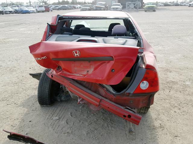 1HGEM21125L069552 - 2005 HONDA CIVIC DX V RED photo 9