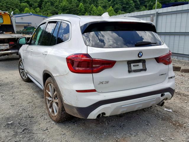 5UXTR9C52JLD71029 - 2018 BMW X3 XDRIVE3 WHITE photo 3