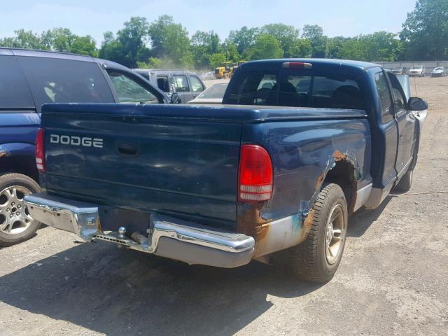 1B7GL22X8XS200361 - 1999 DODGE DAKOTA TURQUOISE photo 4