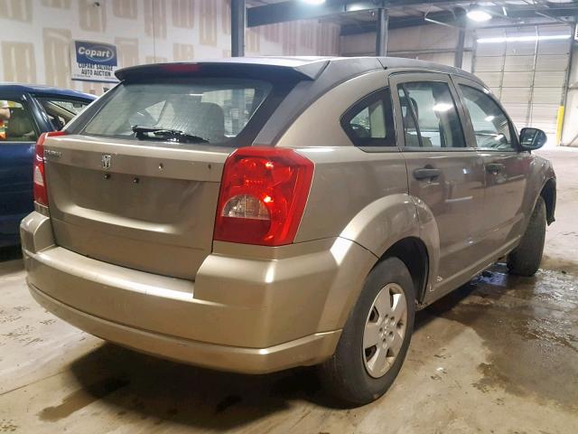 1B3HB28C47D288911 - 2007 DODGE CALIBER BEIGE photo 4