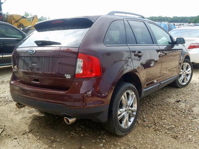 2FMDK4JC8CBA28042 - 2012 FORD EDGE SEL BURGUNDY photo 4