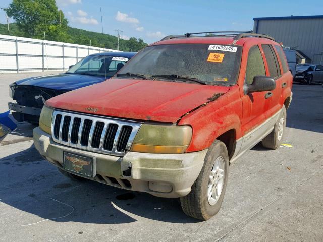 1J4GW48S8YC257566 - 2000 JEEP GRAND CHER RED photo 2