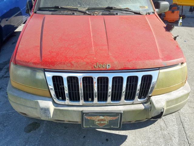 1J4GW48S8YC257566 - 2000 JEEP GRAND CHER RED photo 7