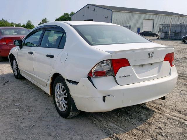 2HGFA162X8H100427 - 2008 HONDA CIVIC DX WHITE photo 3