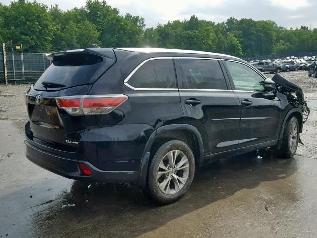 5TDJKRFH7FS135627 - 2015 TOYOTA HIGHLANDER BLACK photo 4