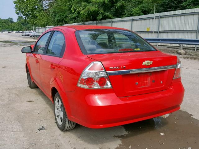 KL1TD56617B184896 - 2007 CHEVROLET AVEO BASE წითელი ფოტო 3