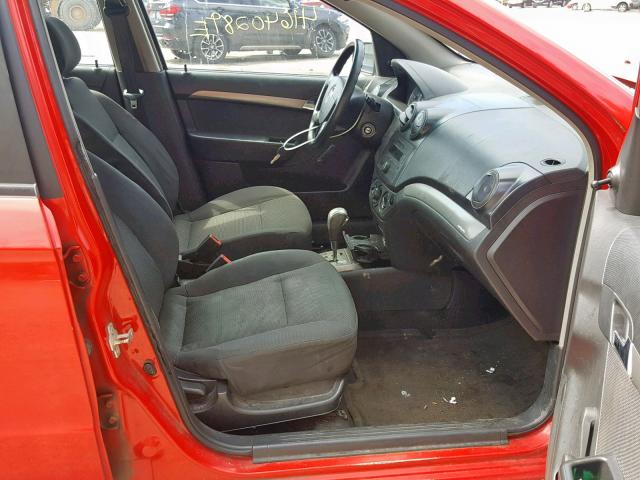 KL1TD56617B184896 - 2007 CHEVROLET AVEO BASE წითელი ფოტო 5