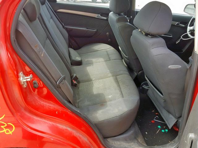 KL1TD56617B184896 - 2007 CHEVROLET AVEO BASE წითელი ფოტო 6