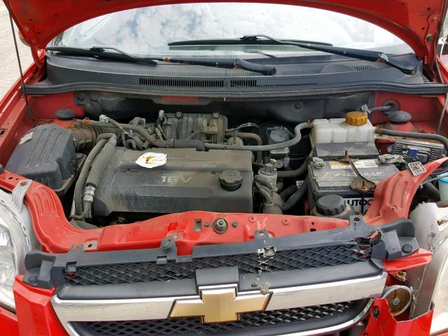 KL1TD56617B184896 - 2007 CHEVROLET AVEO BASE წითელი ფოტო 7