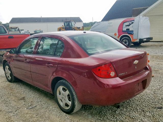 1G1AL58F087200308 - 2008 CHEVROLET COBALT LT MAROON photo 3